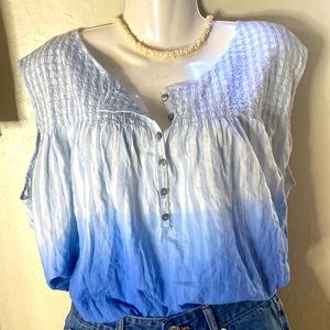 Women’s Free People Chambray Combo Ombré shades of Blue
